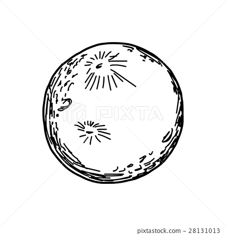 450x468 Hand Drawn Sketch Of Moon - Moon Sketch