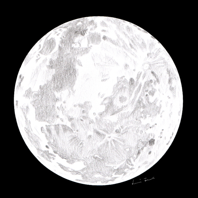 662x662 Full Moon - Moon Sketch