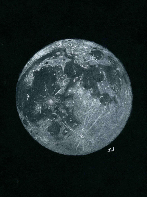 600x800 Full Moon Sketch - Moon Sketch Images