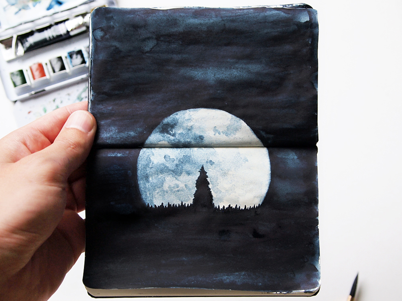 800x600 Moonlight By Christopher Perry - Moonlight Sketch
