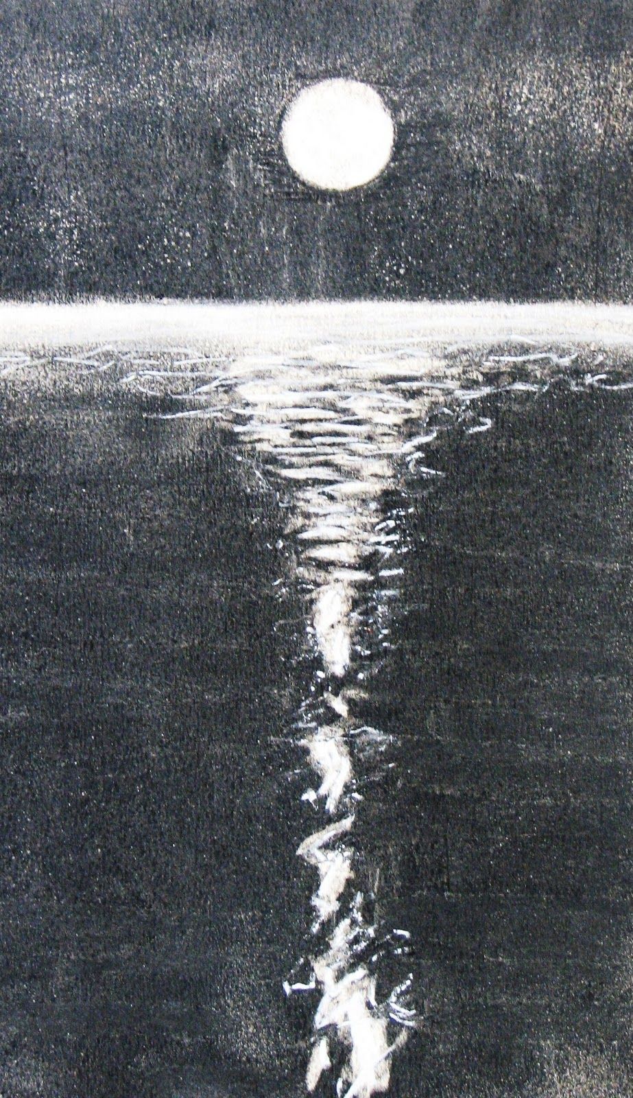 923x1600 Charcoal Drawing - Moonlight Sketch