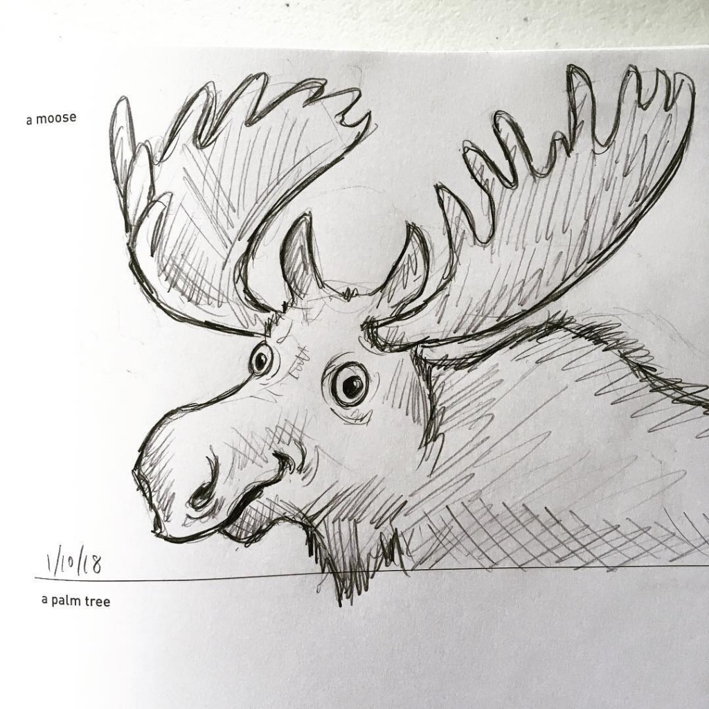 1024x1024 Moose (Sketch) Mcillustrator - Moose Sketch