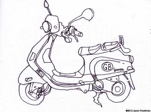 492x365 Sketching Jason Pearlman - Moped Sketch