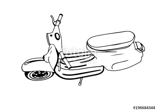500x354 Sketch Moped Vector Stock Image And Royalty Free Vector Files On - Moped Sketch