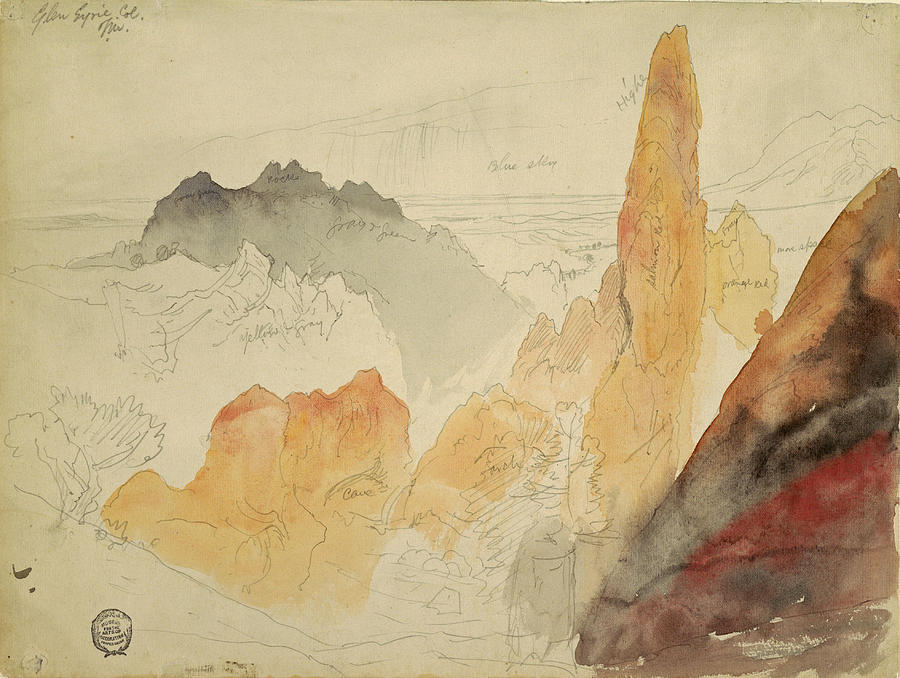 900x678 Glen Eyrie, Colorado, 1892 Drawing By Thomas Moran - Moran Sketch