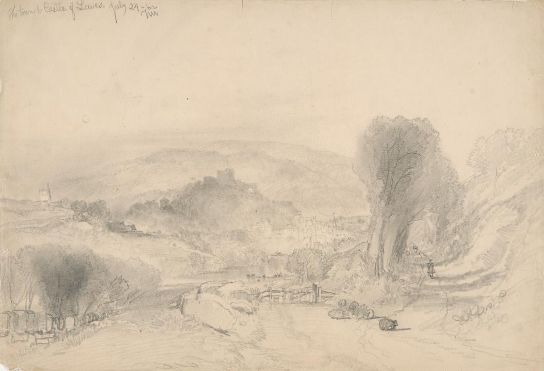 1101x750 The Town And Castle Of Lewes Thomas Moran - Moran Sketch