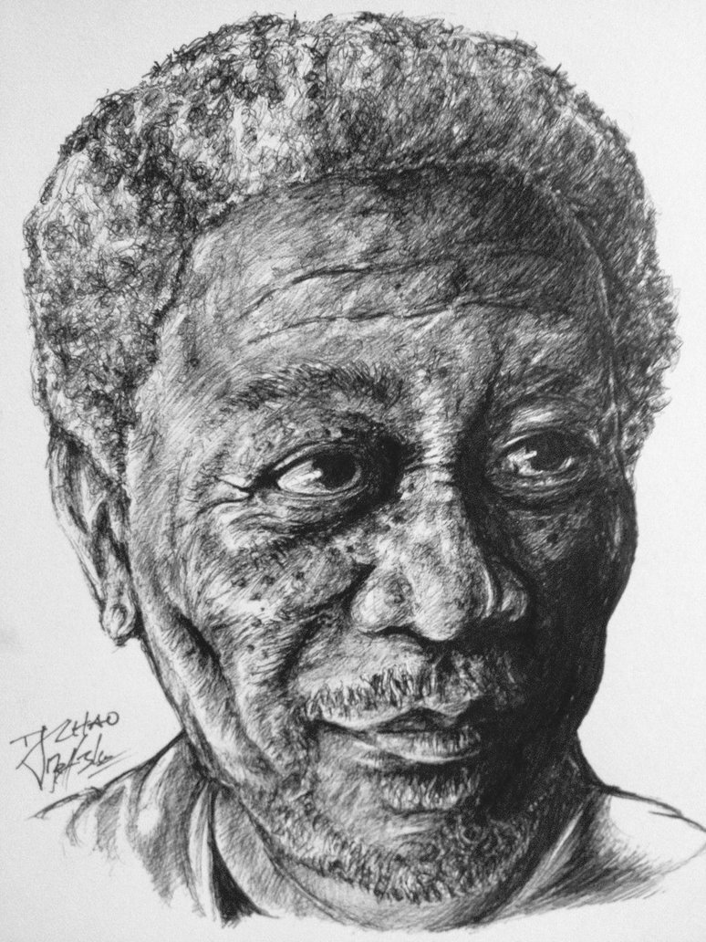 Morgan Freeman Sketch at PaintingValley.com | Explore collection of ...