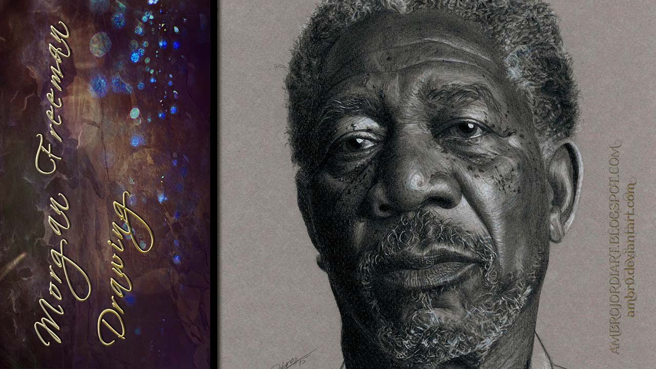 1280x720 Morgan Freeman Portrait Drawing - Morgan Freeman Sketch
