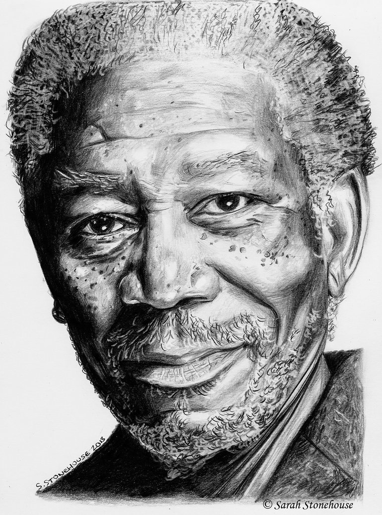 770x1038 Morgan Freeman Sketch Drawing Skill - Morgan Freeman Sketch