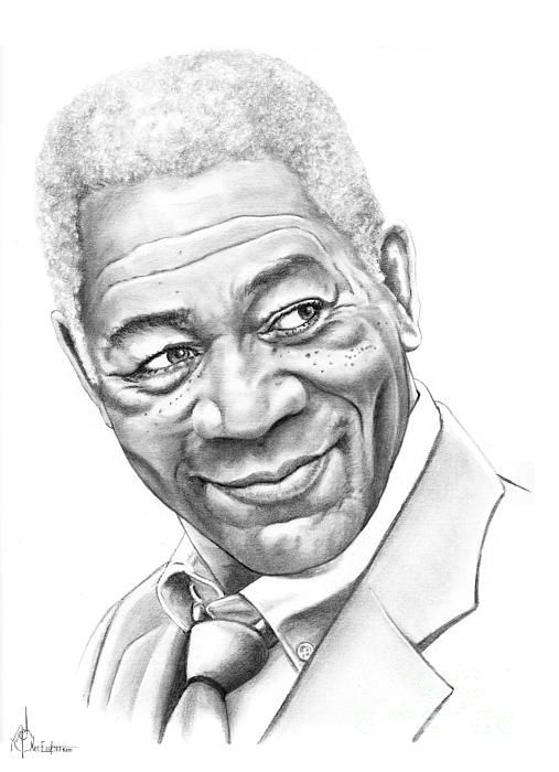 507x700 Morgan Freeman Drawing By Murphy Elliott Drawing - Morgan Freeman Sketch