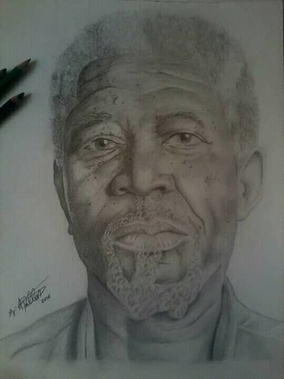 400x533 Morgan Freeman Pencil Sketch By Ahshadart - Morgan Freeman Sketch