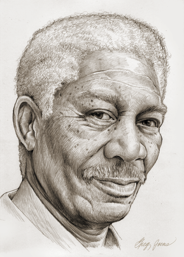 Morgan Freeman Sketch at PaintingValley.com | Explore collection of ...