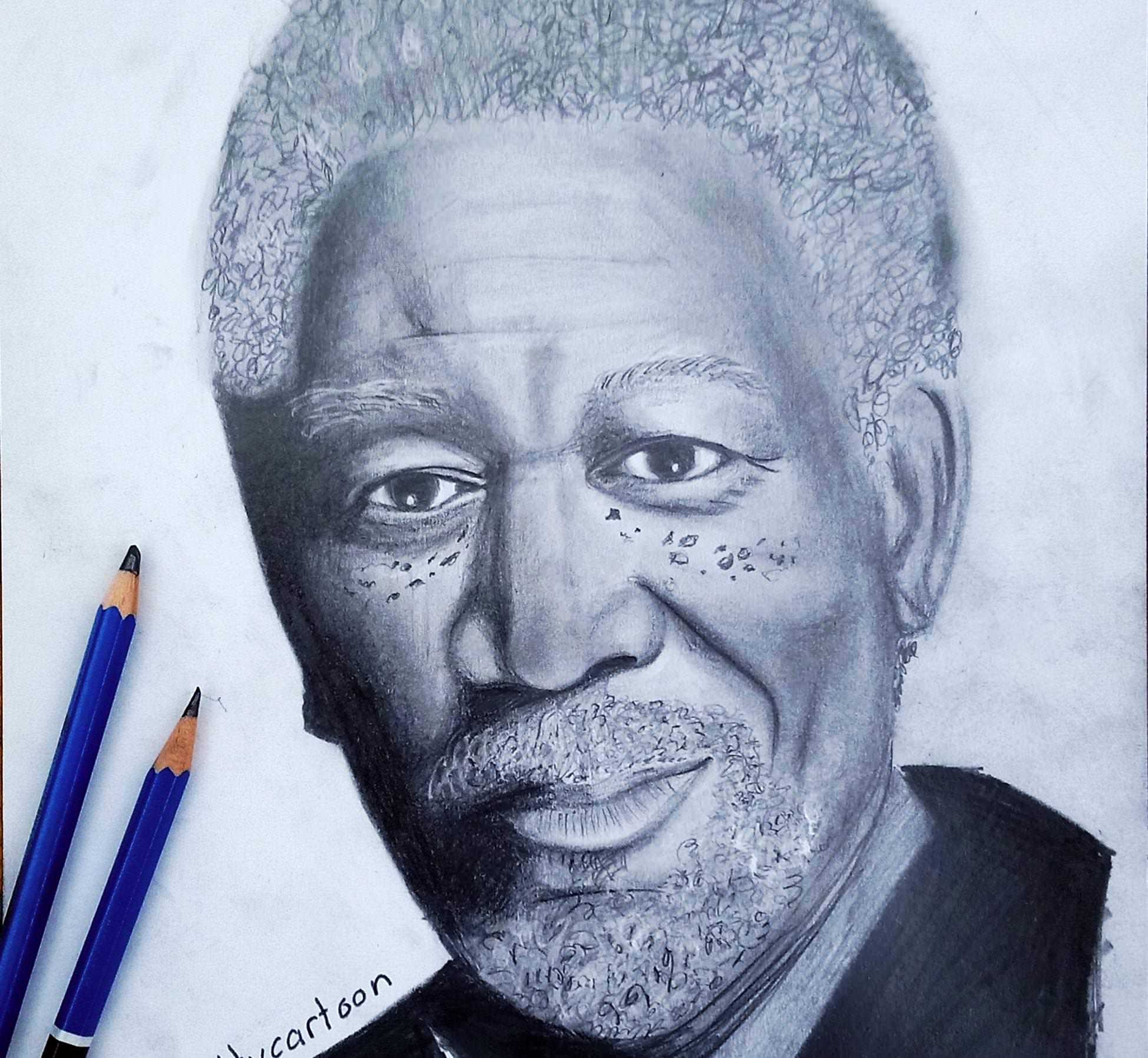 Morgan Freeman Sketch at PaintingValley.com | Explore collection of ...