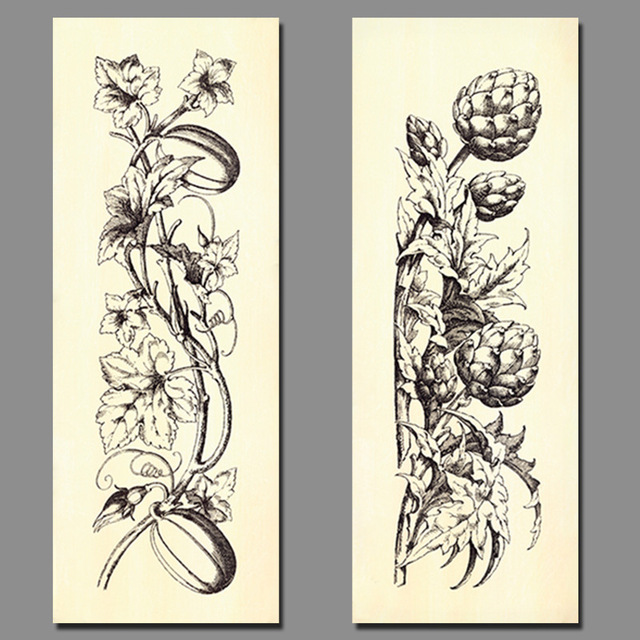 640x640 2pcsset Art Black Line Flowers Picture Morning Glory Decoration - Morning Glory Flower Sketch