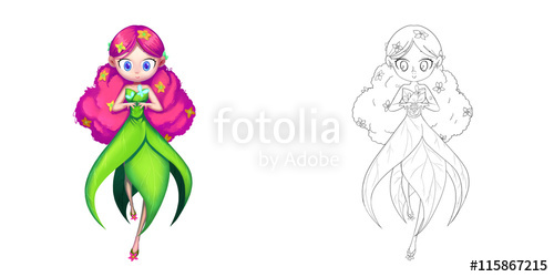 500x250 Princess 26 The Morning Glory Flower Fairy, Butterfly Princess - Morning Glory Sketch