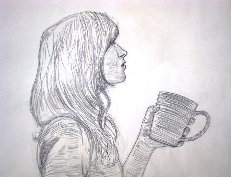 800x613 Morning Coffee Sketch Detail By Eadgeart - Morning Sketch