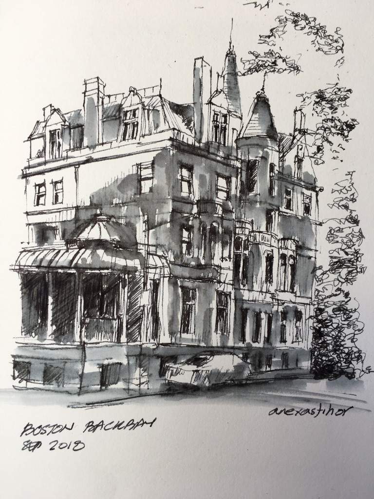 768x1024 Boston Backbay - Morning Sketch