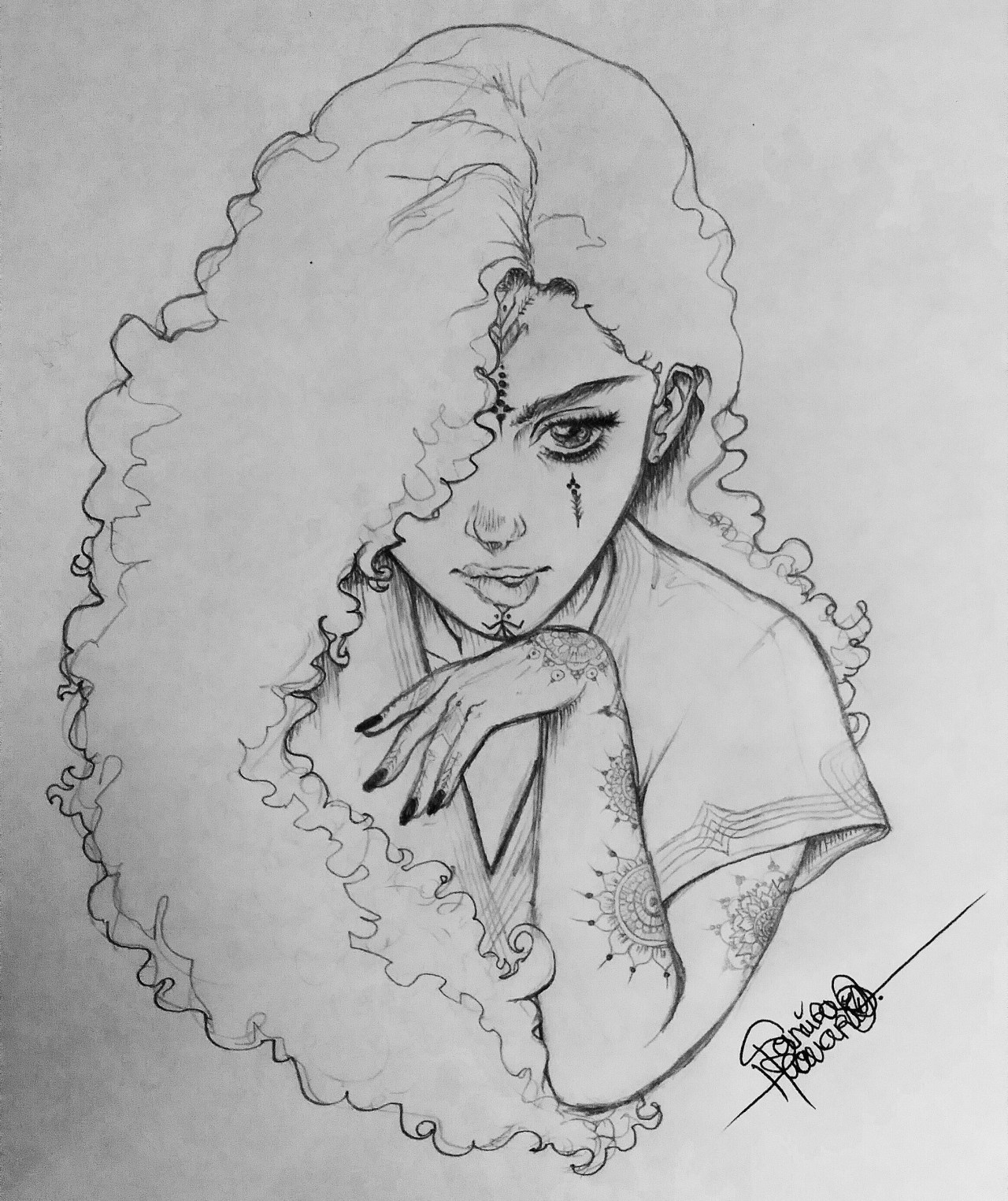 1280x1525 Drawing Art Anime Cartoon Tattoo Artist Cartoons Sketch Africa - Moroccan Sketch