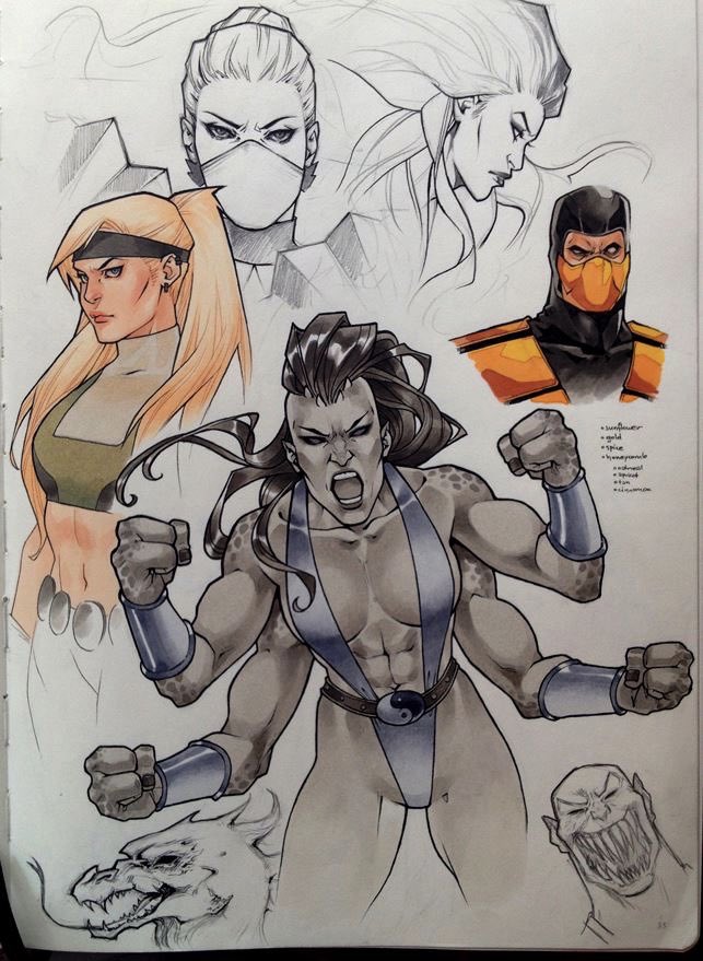 643x879 Kate Niemczyk On Twitter Mortal Kombat Sketches Sonya And - Mortal Kombat Sketches