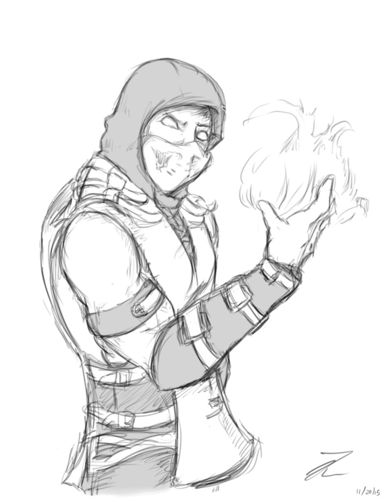 786x1017 Scorpion (Mortal Kombat) By 3dogz - Mortal Kombat Sketches