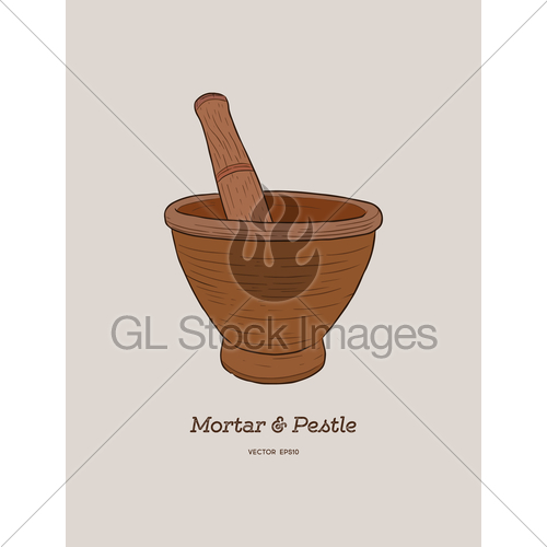 500x500 Mortar And Pestle, Sketch Vector. Gl Stock Images - Mortar And Pestle Sketch