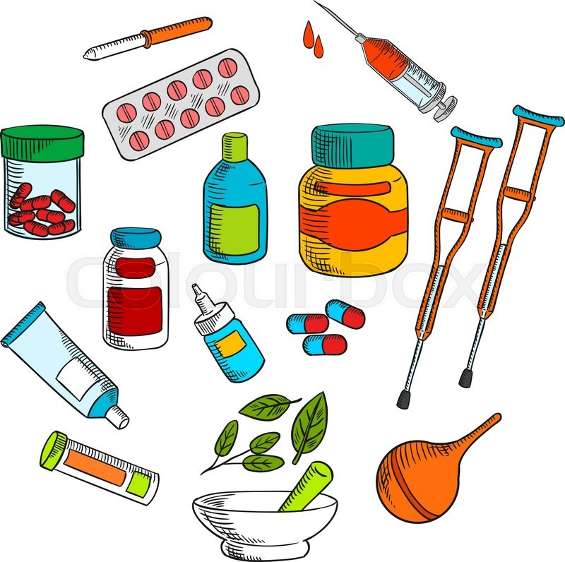 800x796 Alternative Herbal And Conventional Medicine Drugs With Colorful - Mortar And Pestle Sketch