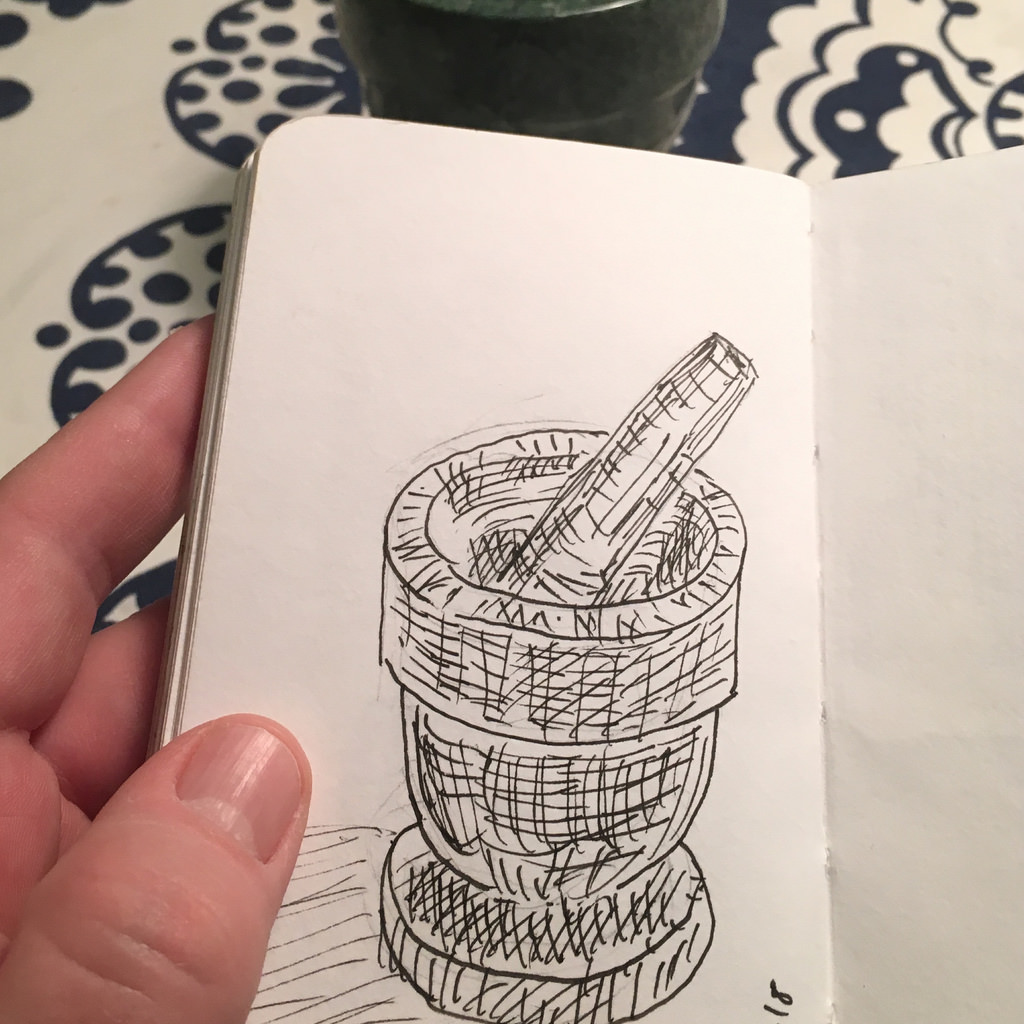 1024x1024 Quick Sketch Of A Mortar And Pestle - Mortar And Pestle Sketch