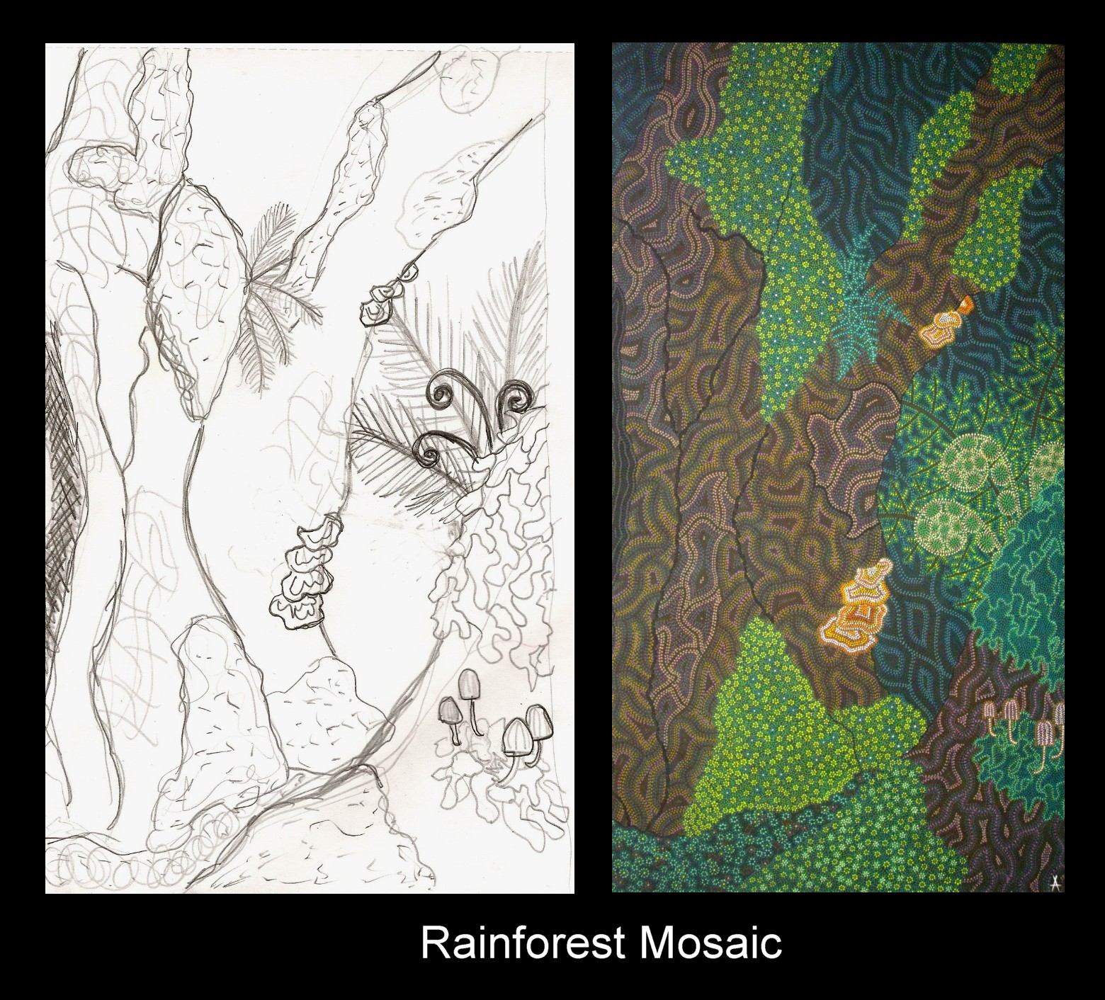 1560x1412 Sketches From The Rainforest Series Allyjensen - Mosaic Sketches