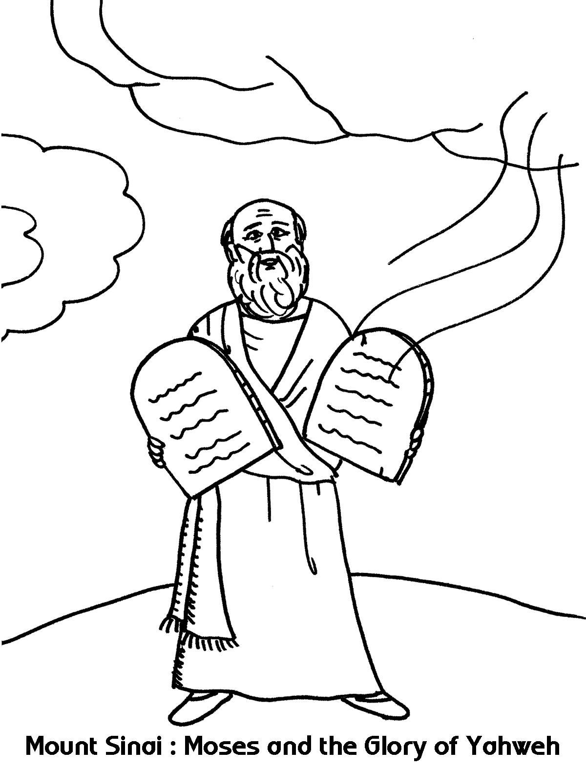 1200x1576 Mount Sinai Moses And The Glory Of Yahweh Coloring Sheet - Moses Sketch