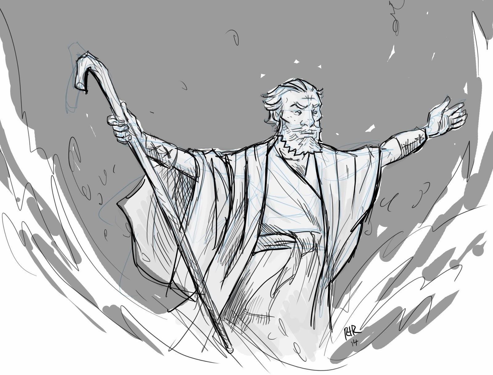 1600x1218 Scribblog Scraps From The Past - Moses Sketch