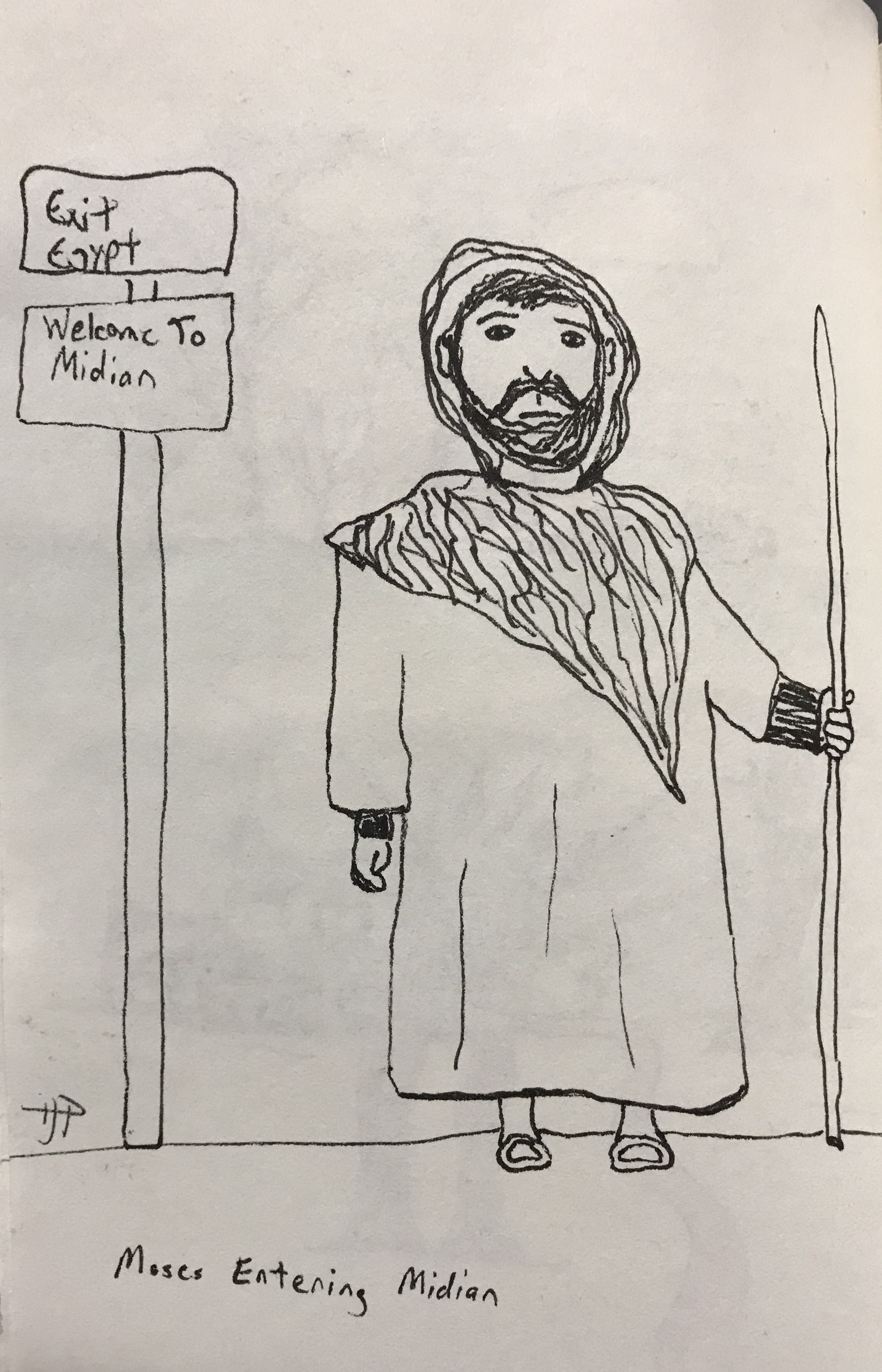 2290x3563 Sketch Moses Entering Midian - Moses Sketch