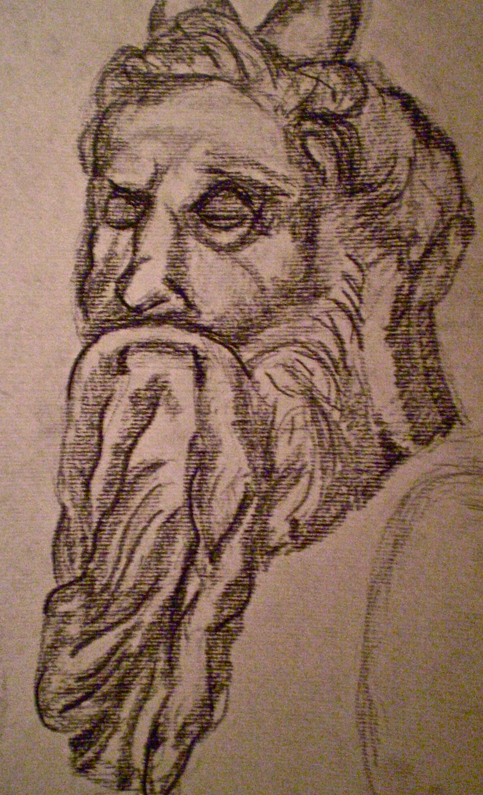 972x1600 When In Rome... Moses (By Michelangelo) Sketch - Moses Sketch