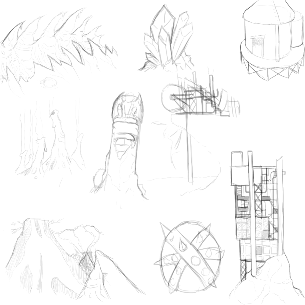 1024x1024 Moshi Monsters Development Blog Fire Location Sketches - Moshi Monsters Sketch