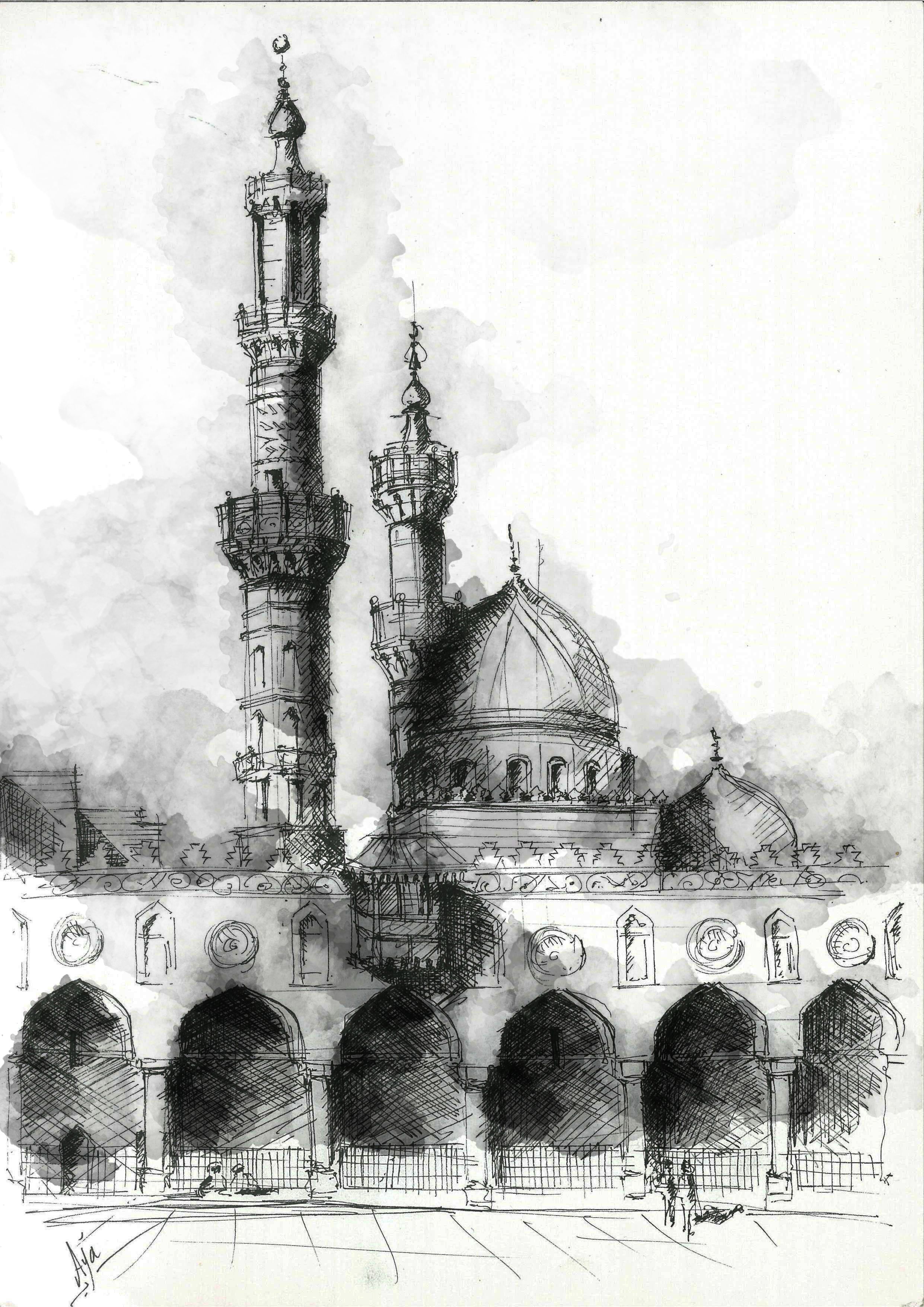 Mosque Sketch at PaintingValley com Explore collection 