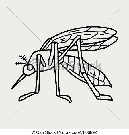 450x470 Mosquito Doodle Eps Vectors - Mosquito Sketch