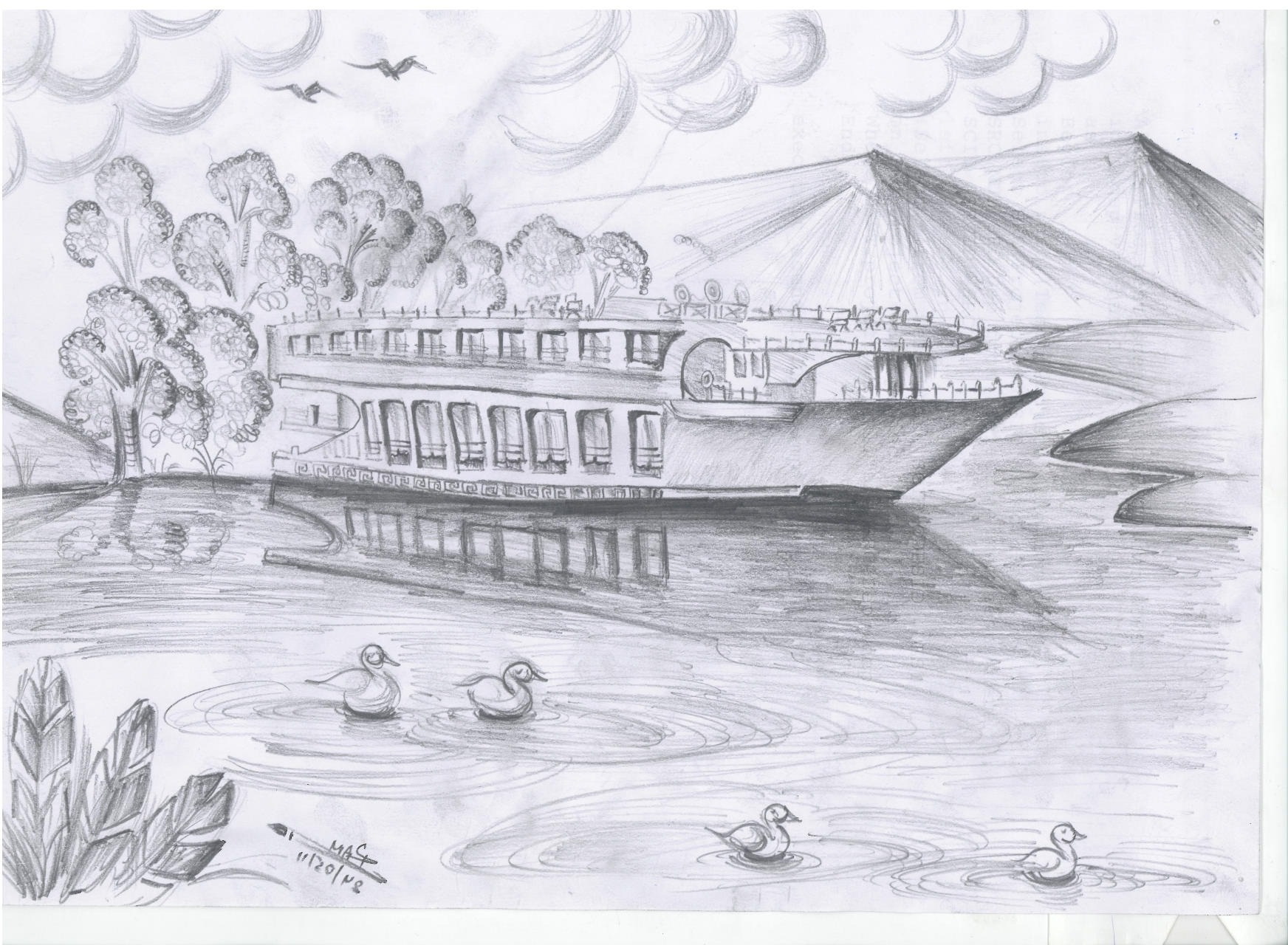 1744x1280 Drawing Sketch Of Beautiful Scenery Most Beautiful Scenery Drawing - Most Sketch