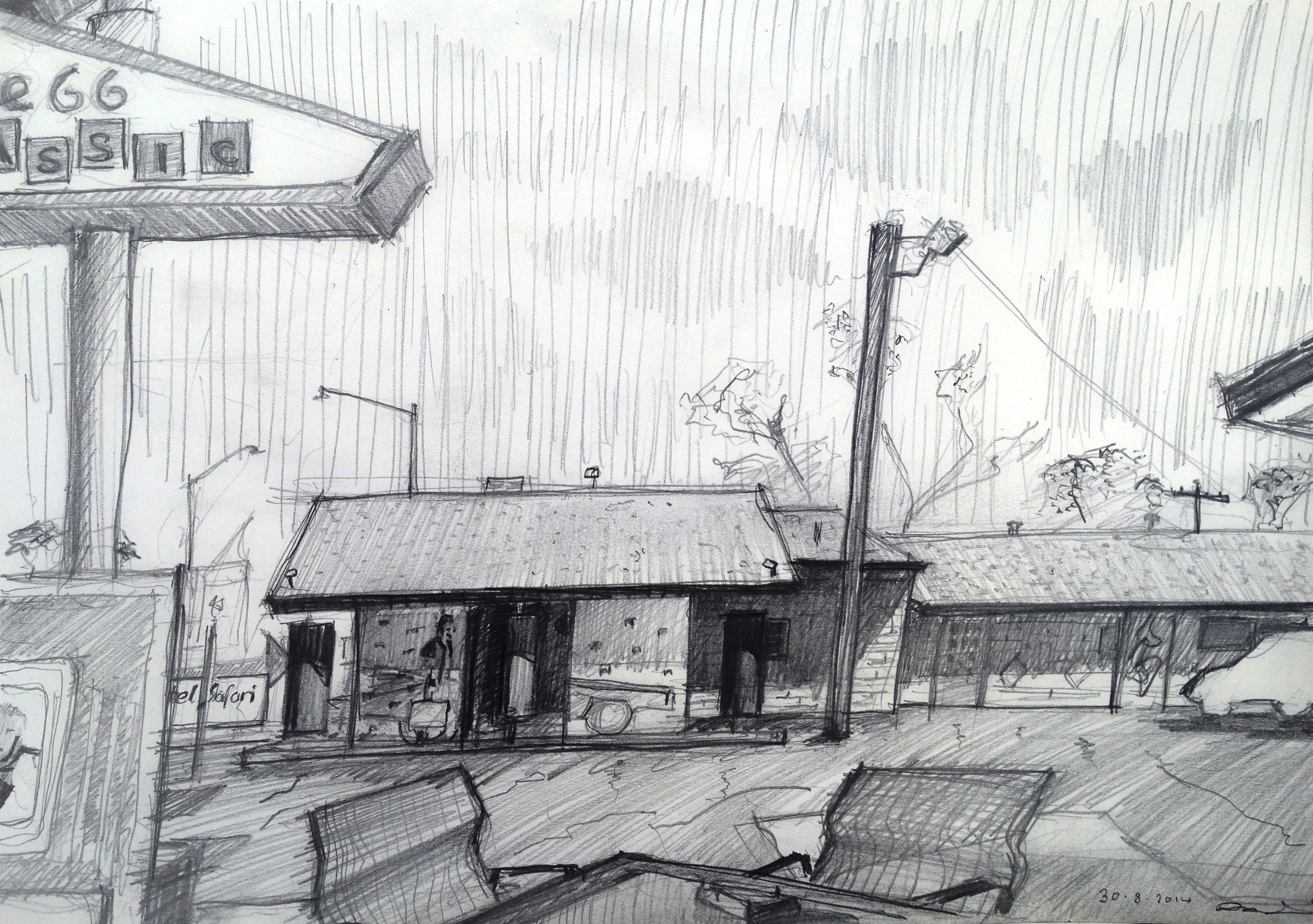 3184x2241 Sketch Of The Motel Safari, New Mexico Route66 Blog - Motel Sketch