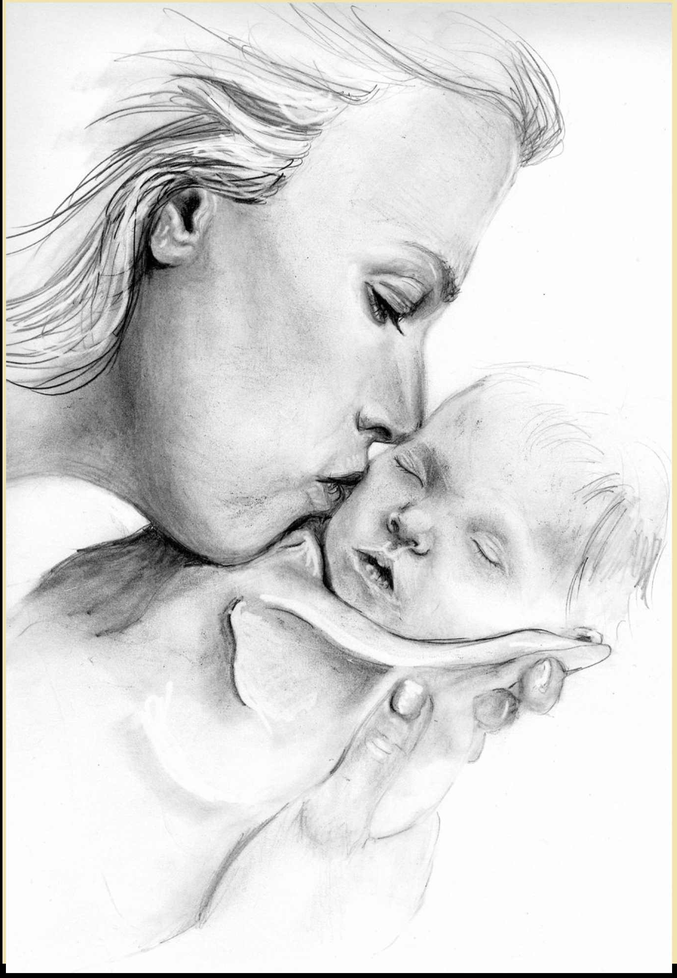 Mother And Baby Pencil Sketch at Explore