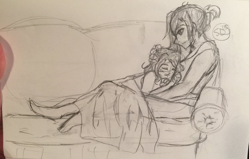 1024x656 Mother And Daughter .sketch. By Kawaiiwolves - Mother And Daughter Sketch