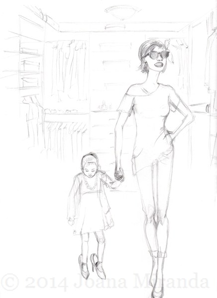 436x600 Mothers And Daughters Rough Sketch For A New Illustration - Mother And Daughter Sketch