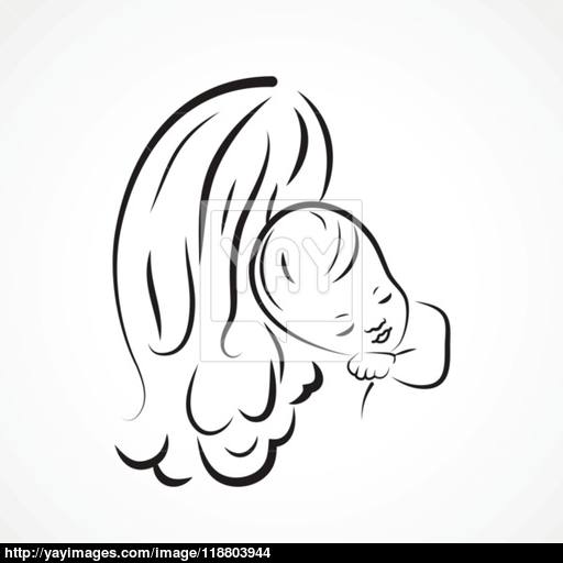 512x512 Mother And Baby Sketch Vector - Mother Baby Sketch