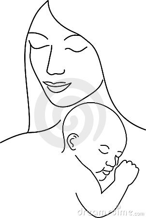 302x450 Mother And Baby Clipart Baby Sketch Free Collection Download And - Mother Child Sketch