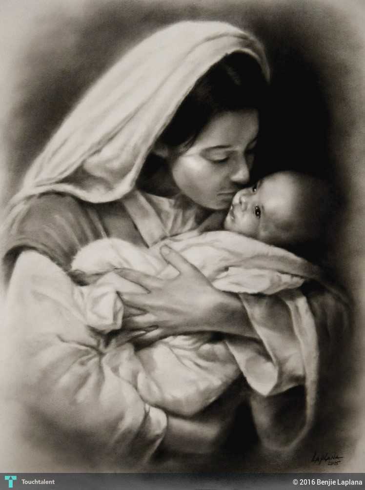 Mother Child Sketch at PaintingValley.com | Explore collection of ...