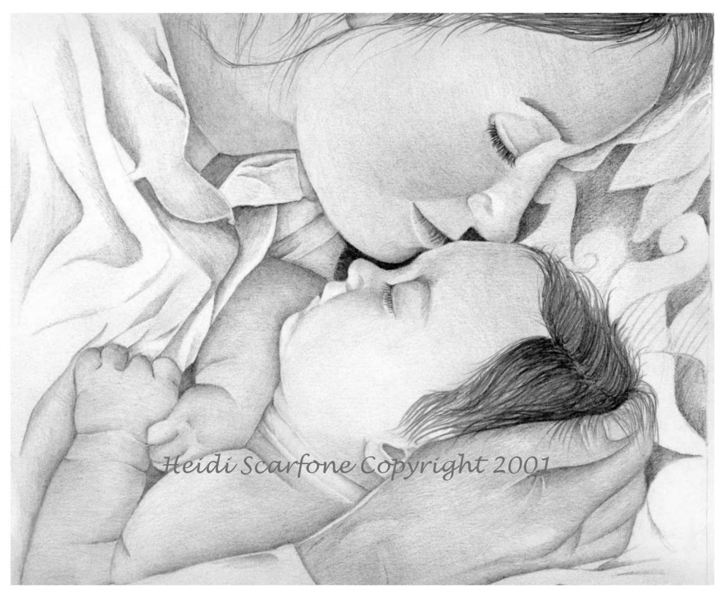 1024x845 Mother Daughter Pencil Sketch Mother Daughter Pencil Art Pencil - Mother Child Sketch