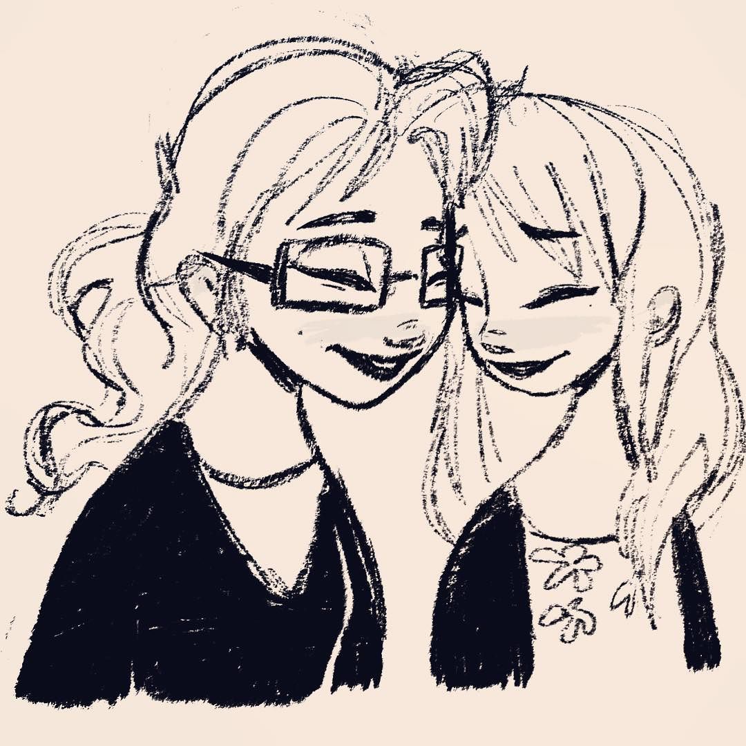 1080x1080 Collection Of Mom Drawing Sketch High Quality, Free Cliparts - Mother Daughter Sketch