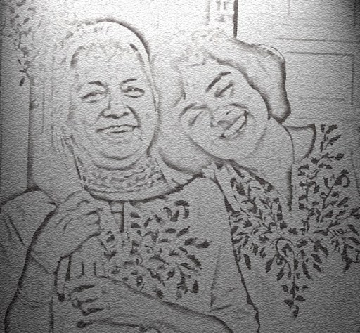 512x474 A Mother, A Daughter, And A Chocolate - Mother Daughter Sketch