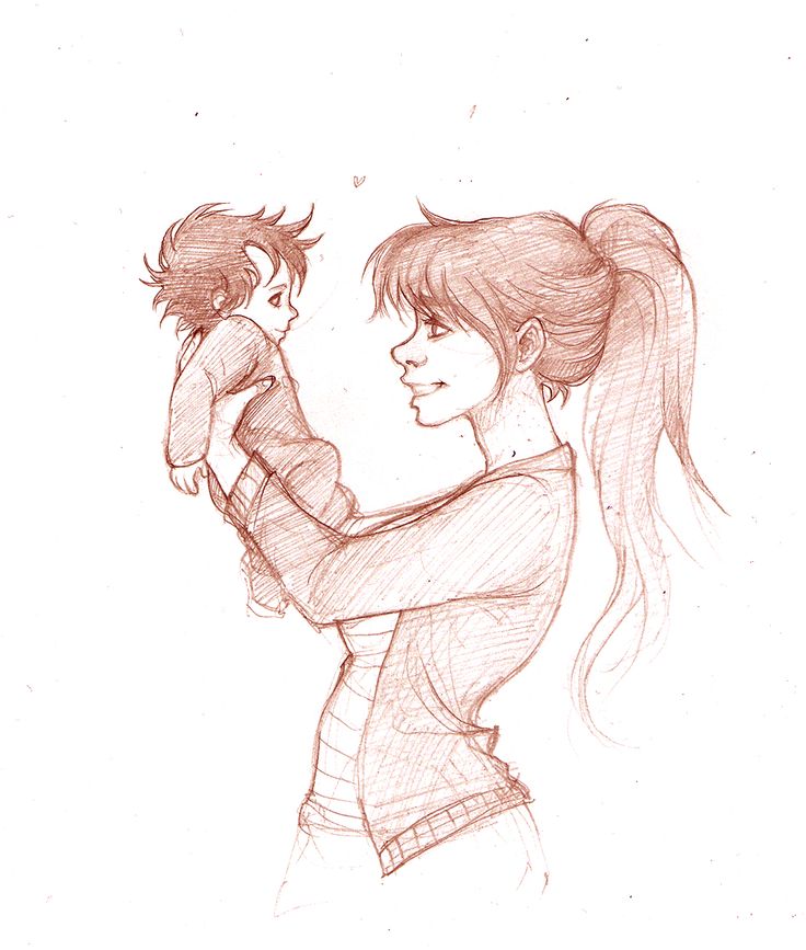 736x867 Snap Newborn Baby And Mother Drawing Images - Mother Father And Baby Sketch