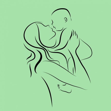 431x431 Mother Day Backdrop Holding Baby Icons Sketch (Ai Amp Eps) 2.54 Mb - Mother Holding Baby Sketch