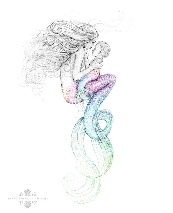 570x702 Collection Of Mermaid Holding Baby Tattoo Sketch - Mother Holding Baby Sketch