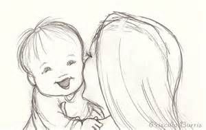 300x189 Mother And Baby Drawing Sketch Template Kreslenie - Mother Holding Child Sketch